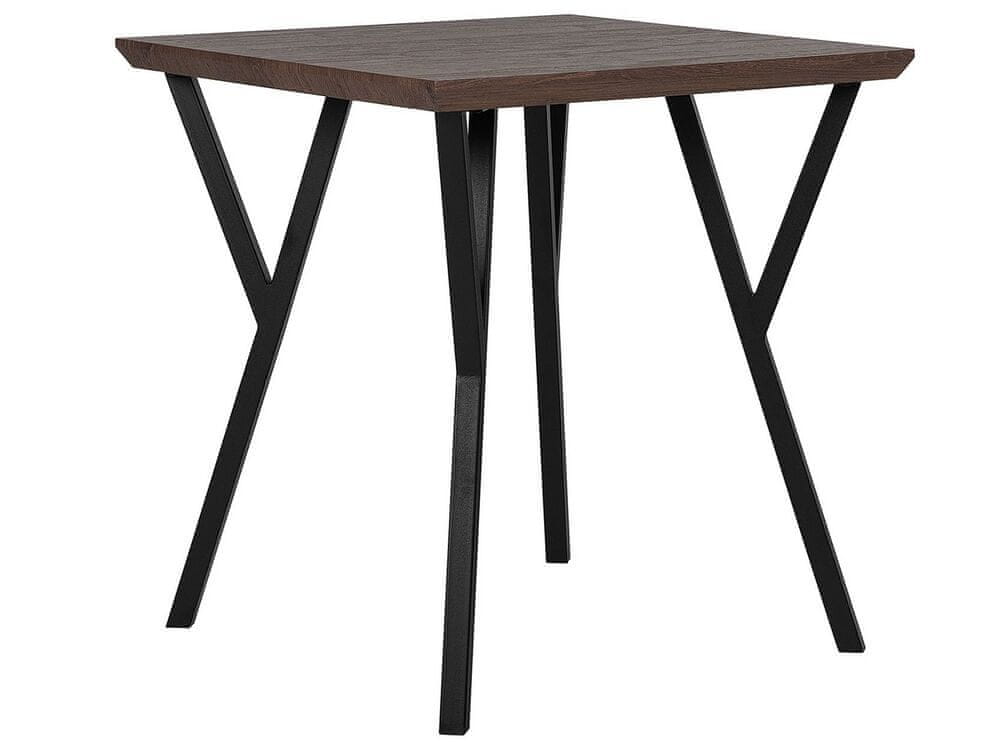 Beliani Jedálenský stôl 70 x 70 cm tmavé drevo/čierna BRAVO